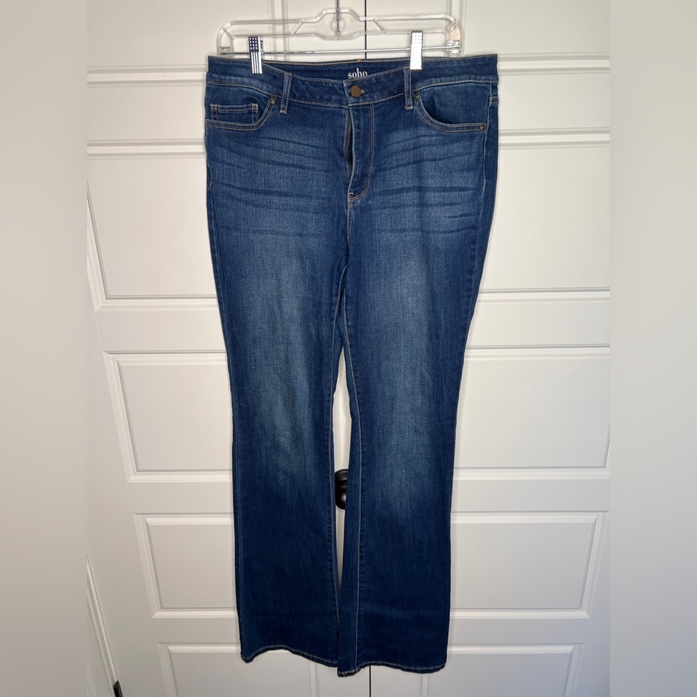 New York & Company Women's Curvy Boot Cut Blue Jeans